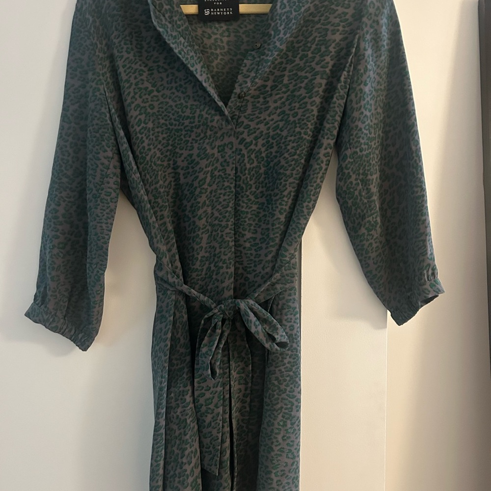 Twelfth Street by Cynthia Vincent Teal Leopard Print Dress